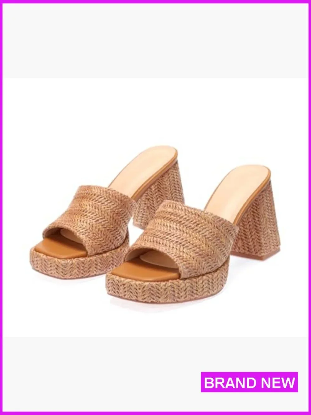 Platform Wedge Slip On Sandals Chunky High Heel Open Toe Summer Beach Boho